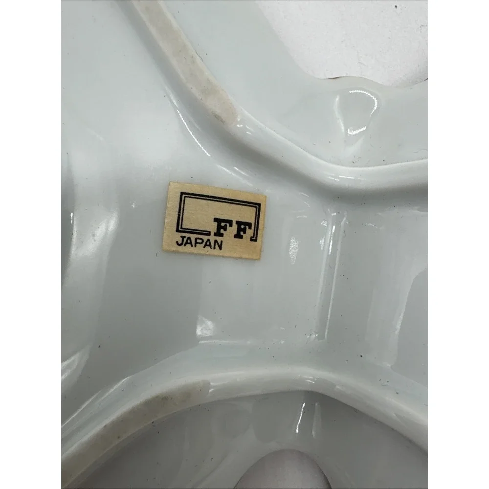 Vintage Fitz & Floyd FF Japan Blue Butterfly Porcelain Serving Trinket Dish 8